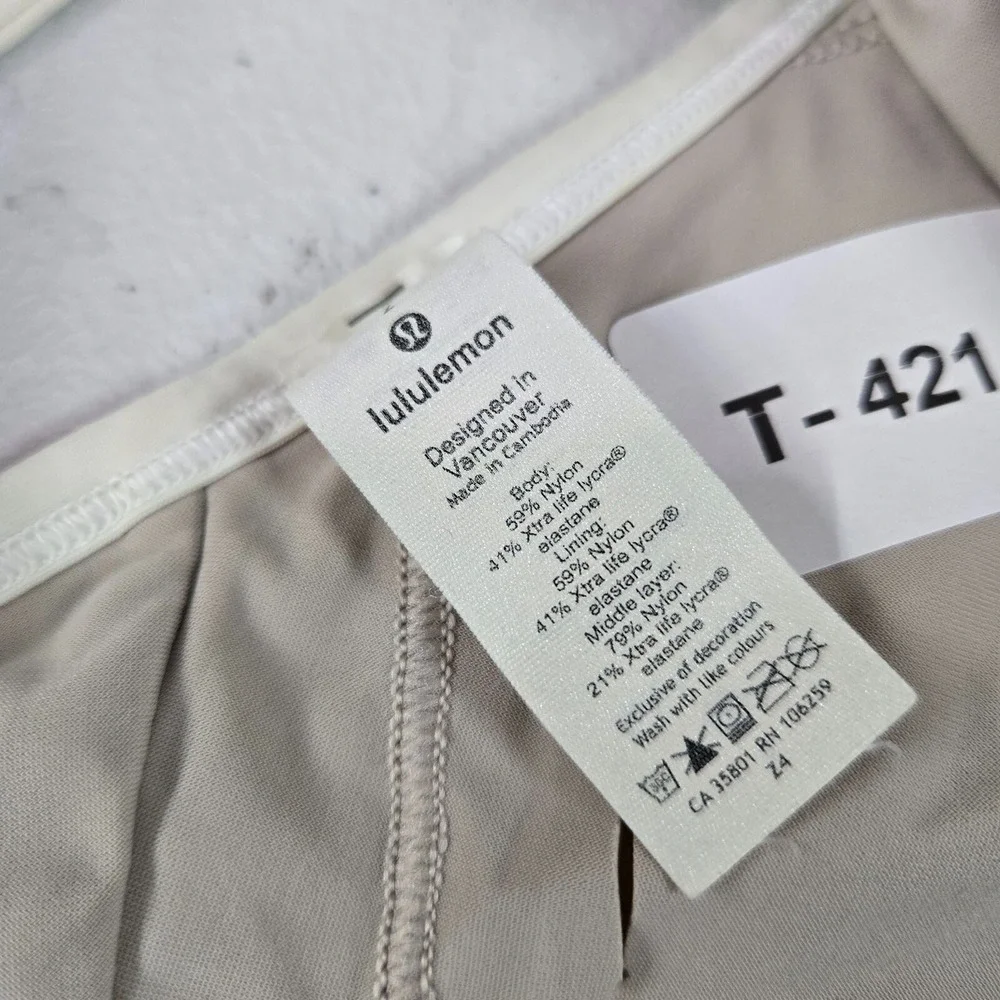 Lululemon Women Swimwear‎ 2 Ivory Bikini High Neck Strappy Wireless